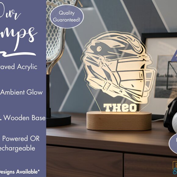 Personalized Lacrosse Night Light – Custom LED Lamp for Players - Picture 3 of 8